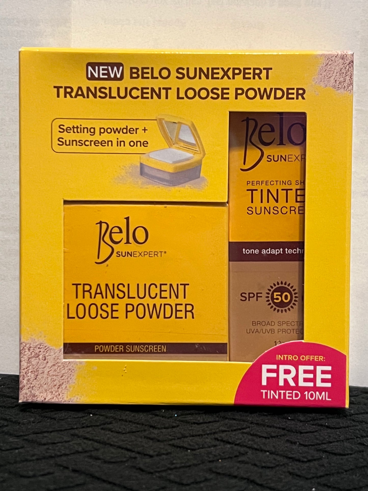 ON HAND! Belo SunExpert Translucent Loose Powder w/ FREE 10ml Tinted Sunscreen SPF 50 PA++++