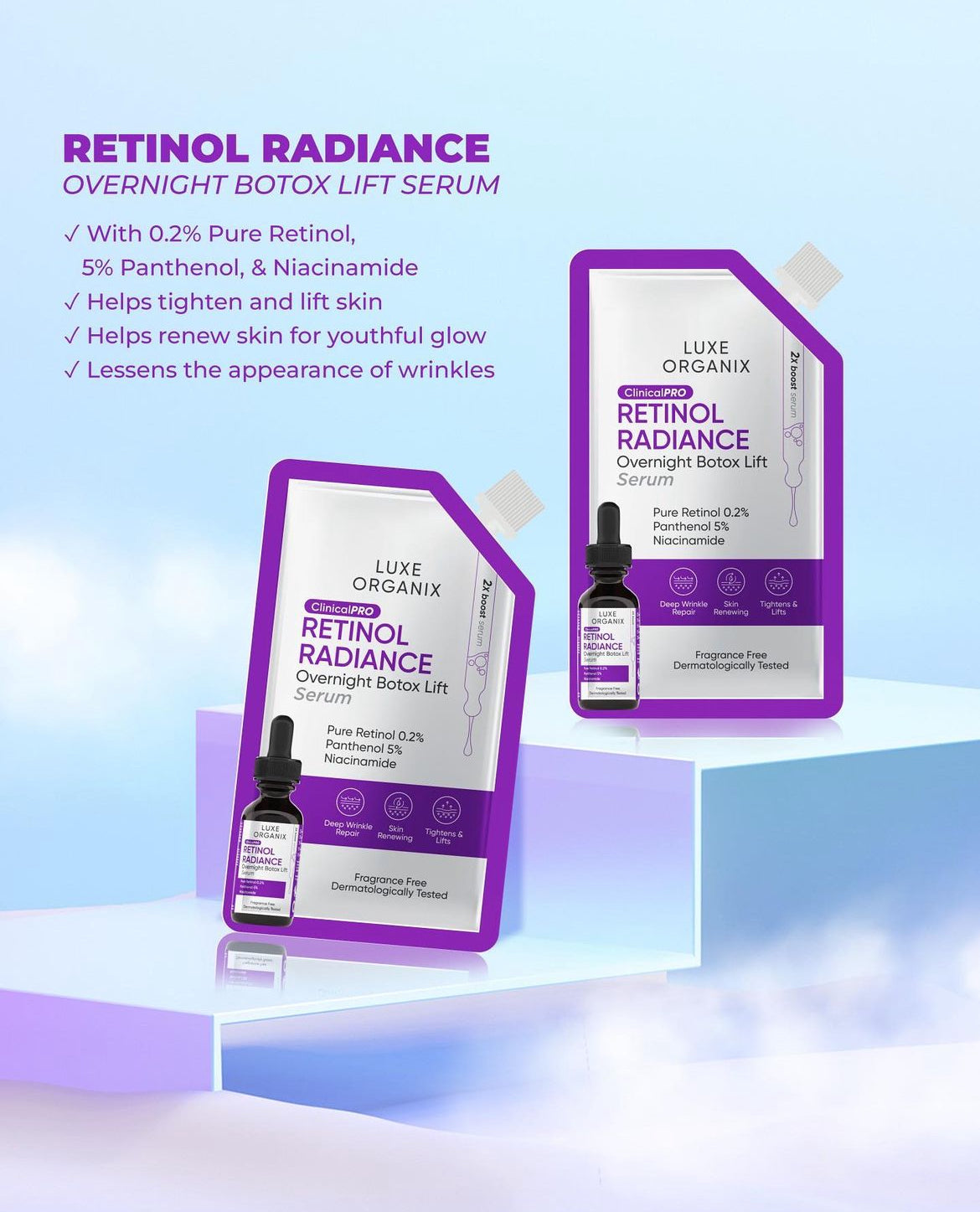 ON HAND! ClinicalPRO Retinol Radiance Overnight Botox Lift Serum 7ml