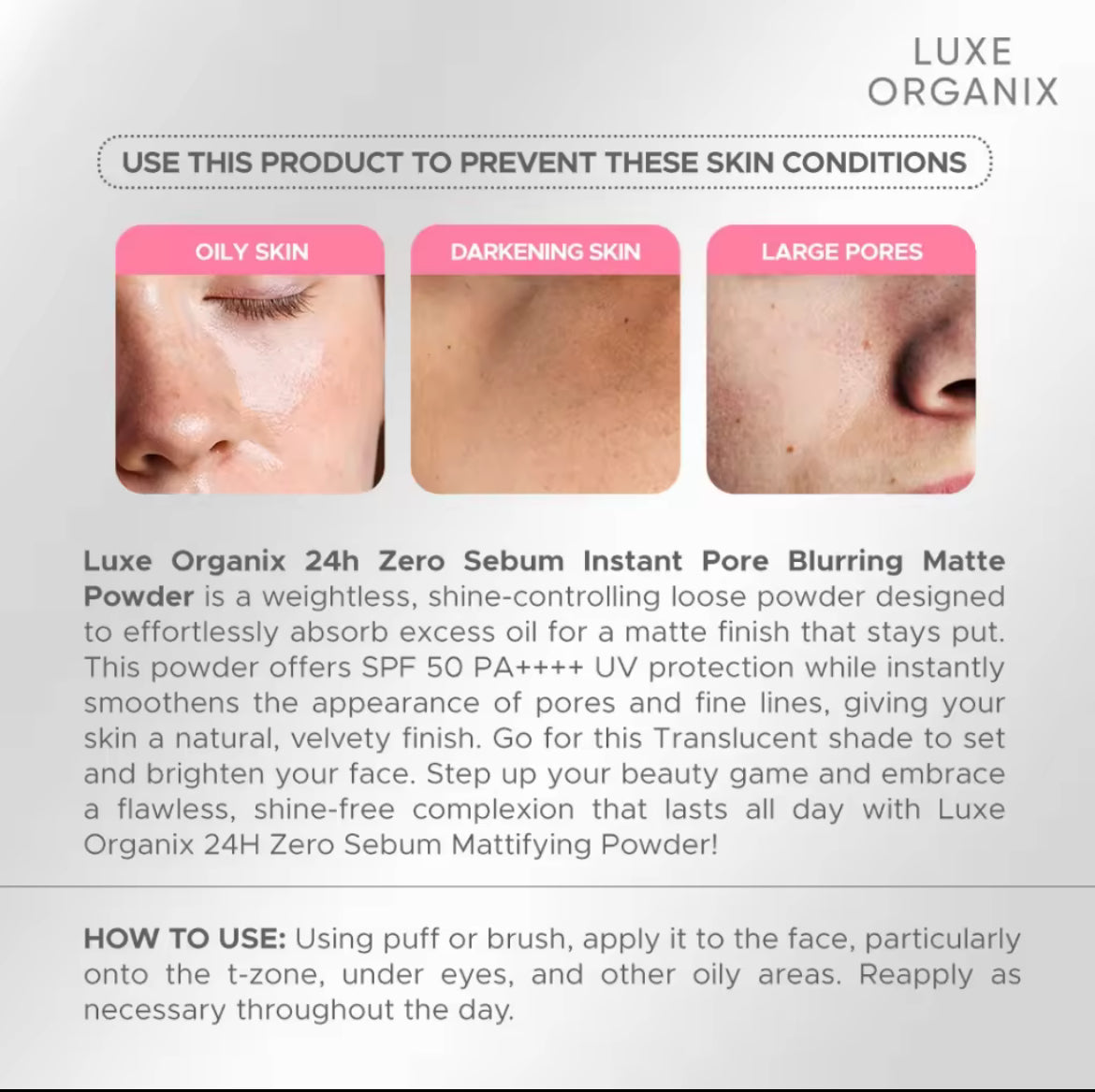 PREORDER!NEW 24hr Zero Sebum Instant Pore Blurring w/ SPF 50 PA++++