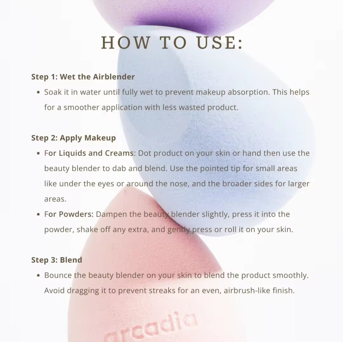 PREORDER! Arcadia Beauty Airblender Sponge