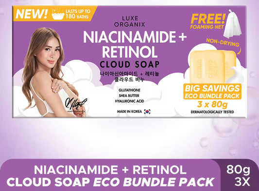 ON HAND! NEW!Niacinamide + Retinol Cloud Soap 3 x 80g