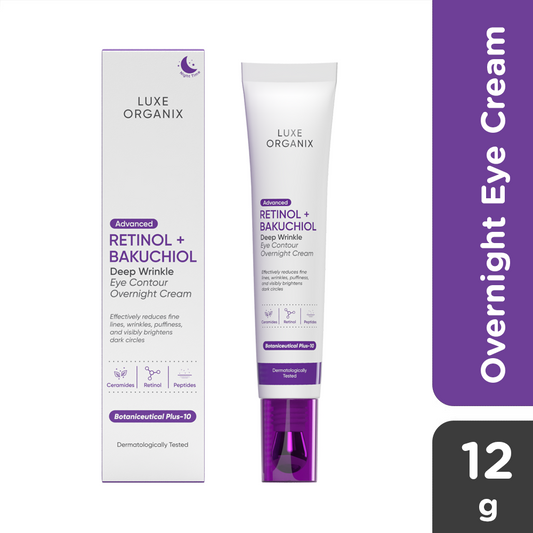 ON HAND! Luxe Organix Advanced Retinol + Bakuchiol Deep Wrinkle Eye Contour Overnight Cream 12g