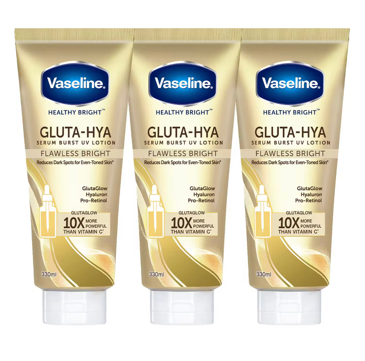 PREORDER! VASELINE Healthy Bright Gluta-Hya Serum Burst UV Lotion Flawless Glow 330ml