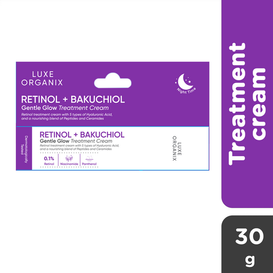 ON HAND! NEW! Luxe Organix Retinol + Bakuchiol Overnight Glow Gentle Treatment Cream 30g