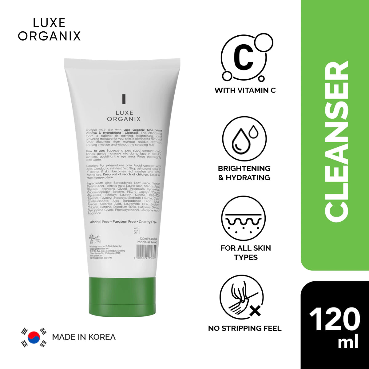 ON HAND! 99% Aloe Vera Vitamin C Hydrabright Cleanser 120ml