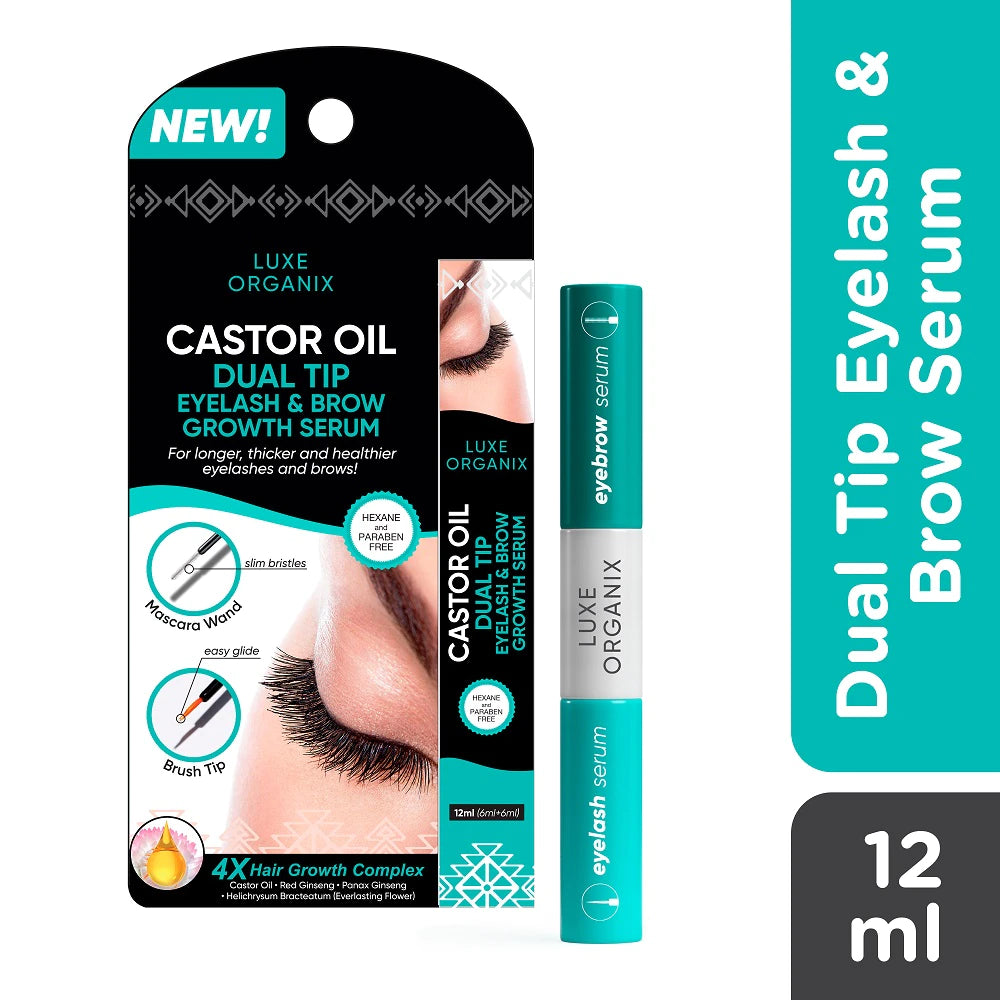 ON HAND! Castor Oil Dual Tip Eyelash & Brow Growth Serum 12ml