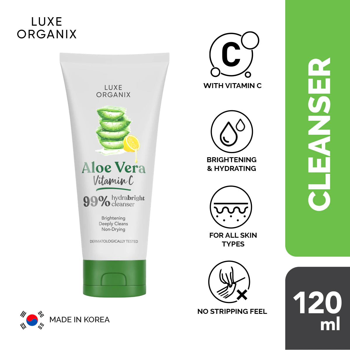 ON HAND! 99% Aloe Vera Vitamin C Hydrabright Cleanser 120ml