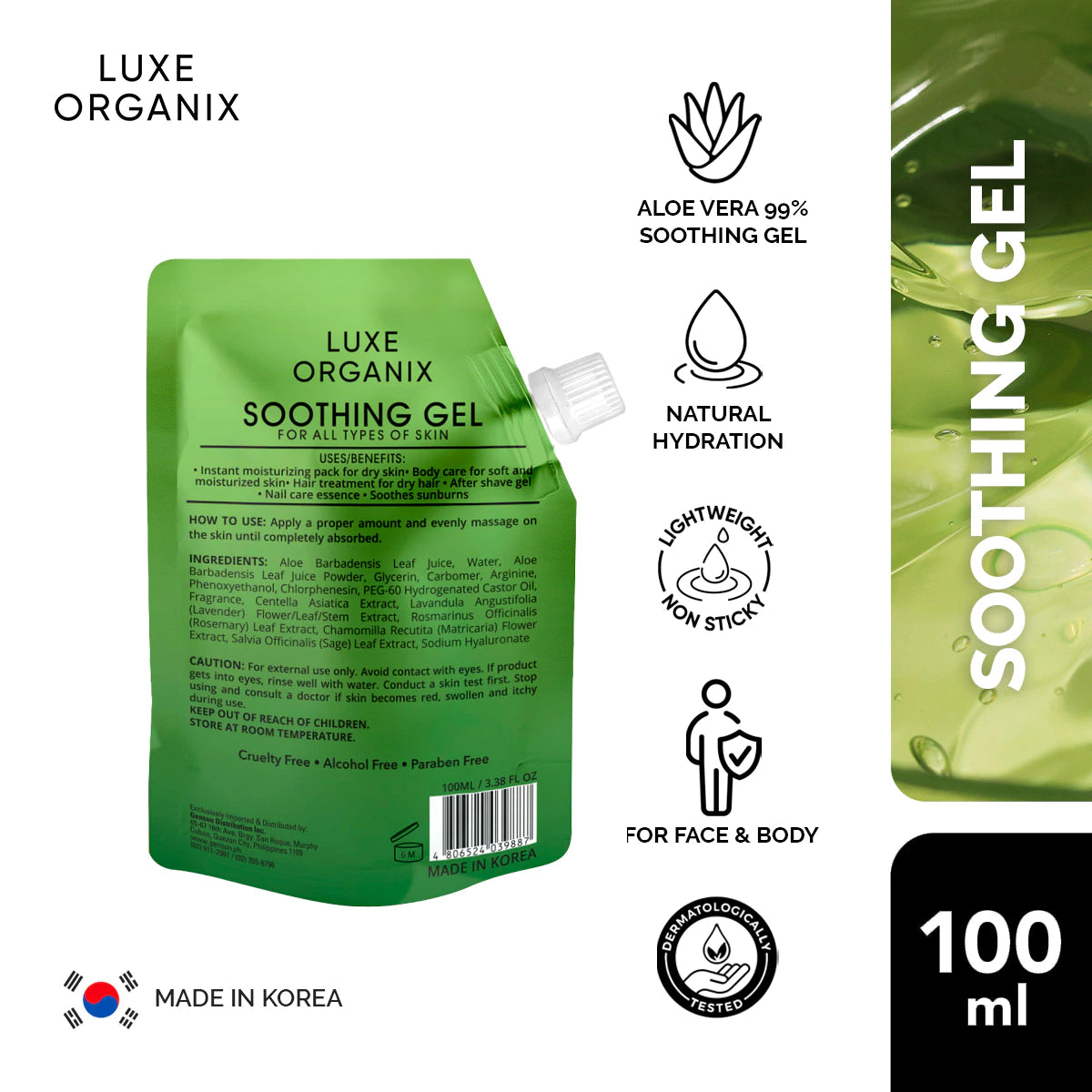 ON HAND! Aloe Vera Soothing Gel 100ml Sachet