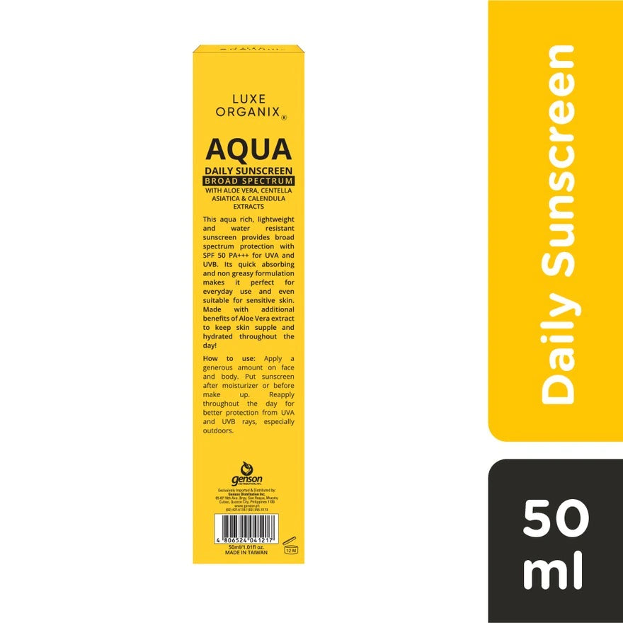 ON HAND ! SPF 50+ PA*** UVA/UVB Protection Aqua Daily Sunscreen 50ml