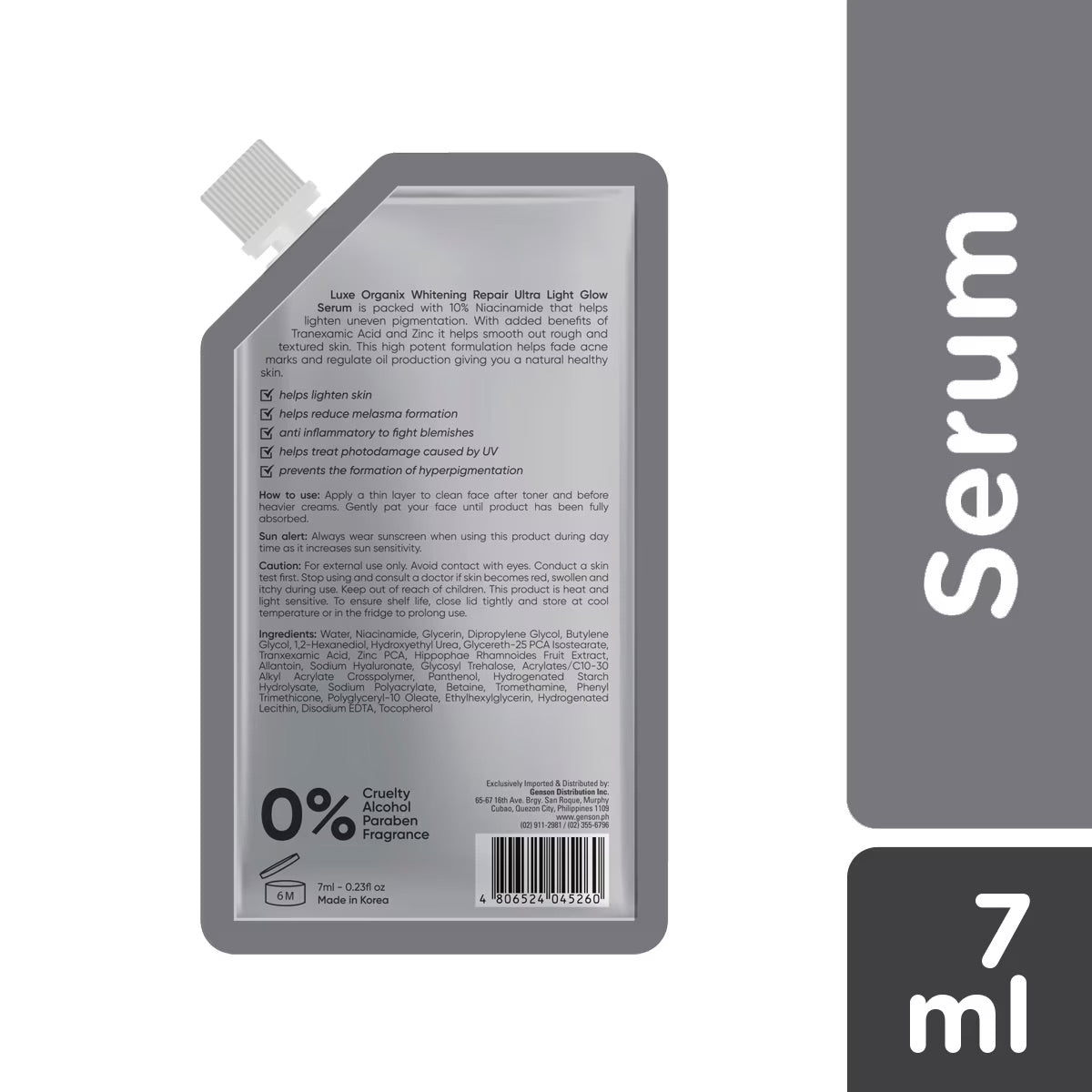 Whitening repair Serum Niacinamide 10% Sachet 7ml