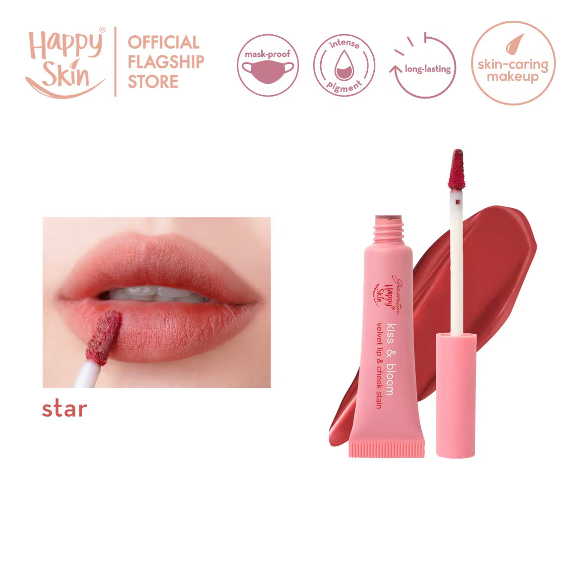 Happy Skin Kiss & Bloom Velvet Lip & Cheek Tint - STAR