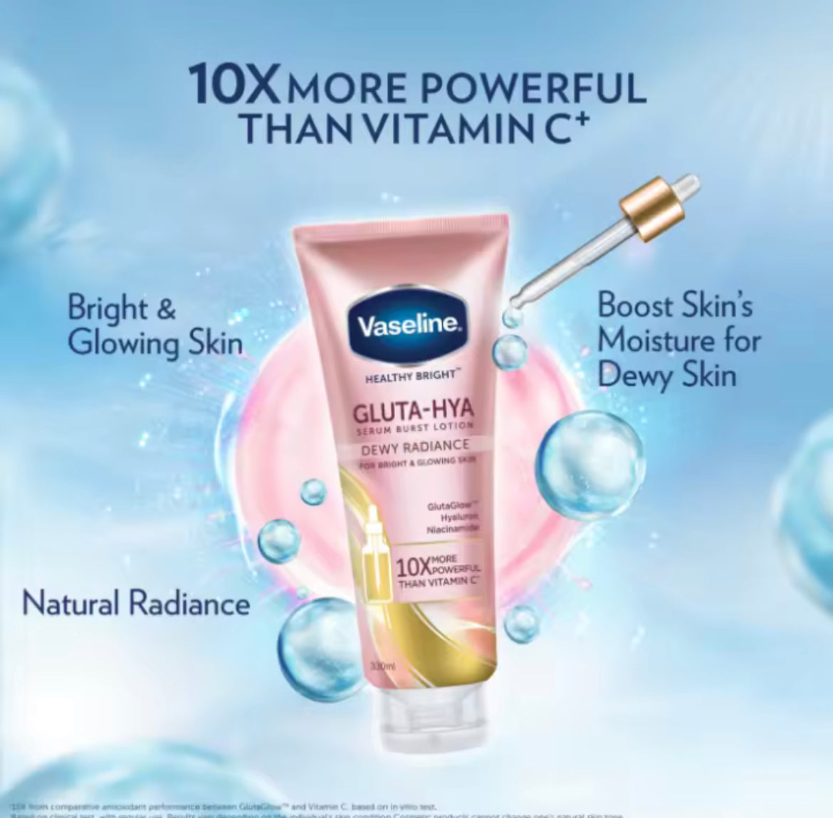 PREORDER! VASELINE Healthy Bright Gluta-Hya Serum Burst Lotion Dewy Radiance 330ml