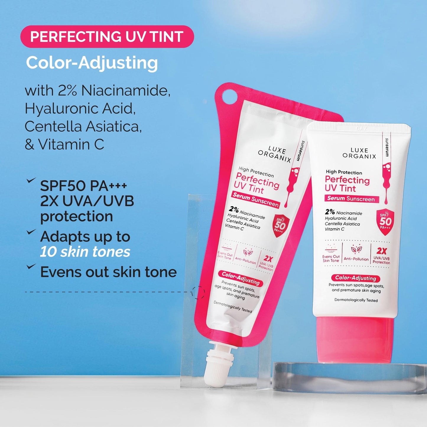 ON HAND! Perfecting UV Tint Serum Sunscreen SPF 50 PA +++ 40g