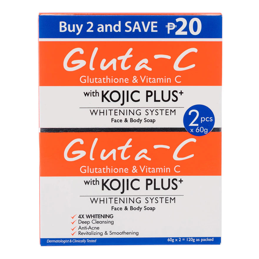 Gluta C Kojic Plus+ Face and Body Soap 60gx2