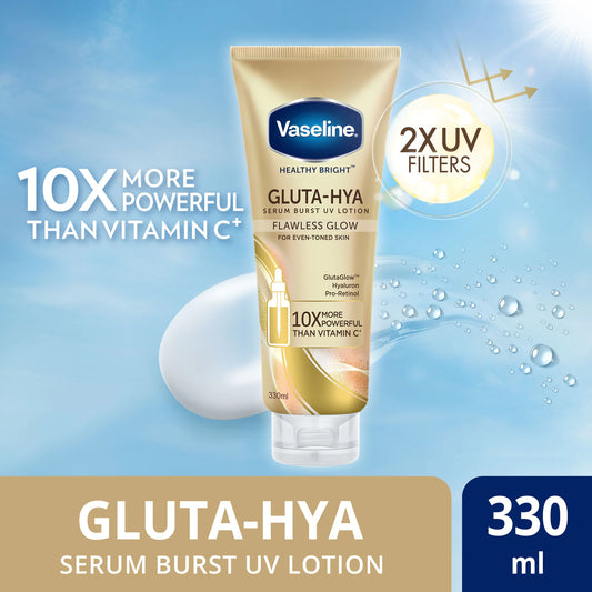 PREORDER! VASELINE Healthy Bright Gluta-Hya Serum Burst UV Lotion Flawless Glow 330ml