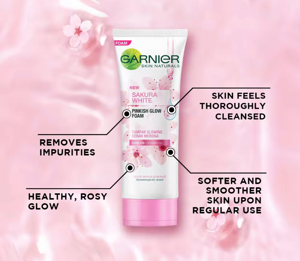 Garnier Sakura Glow Cleansing Foam (100ML)